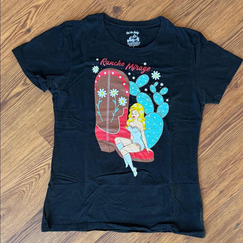 Bel Air Baby black Graphic Tee - Short Sleeve Pinup Cowgirl